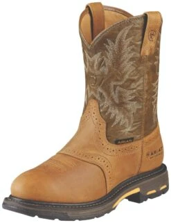 Ariat Boots: Men's Composite Toe 10008635 Waterproof Workhog Pull-On Cowboy Boots -Workingperson Deals Shirts Store 10008635 3 4 front