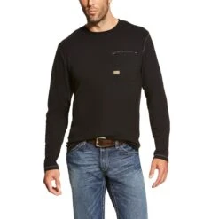 Ariat Rebar Shirt: Men's 10019056 Black Workman T-Shirt
