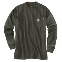 Carhartt Force Shirts: Men's 100235 OLV Olive Flame Resistant Force Work Shirt