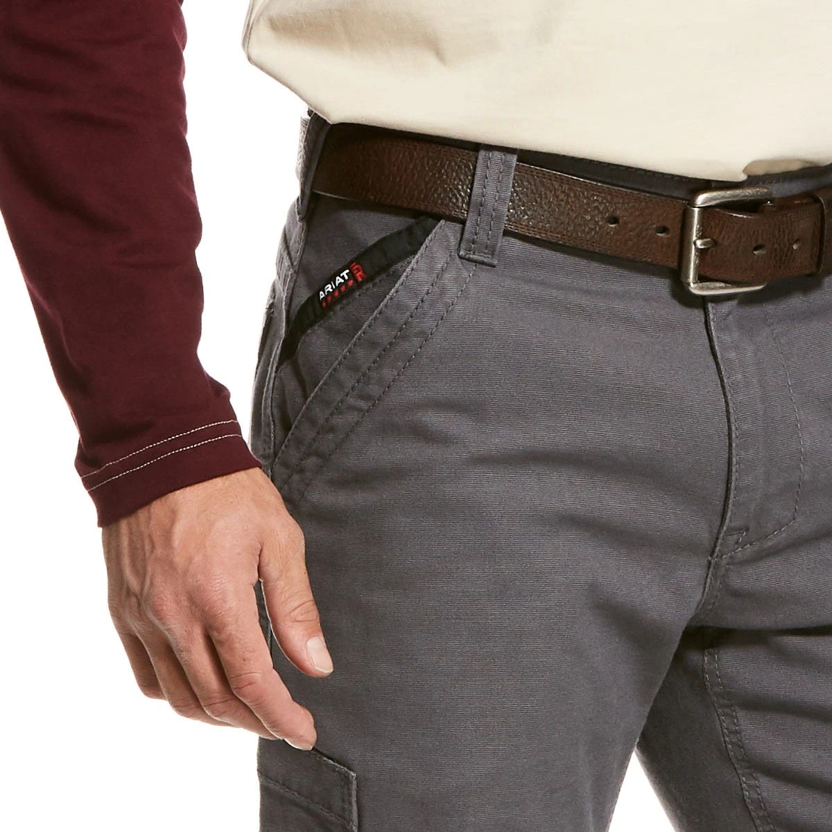 Ariat Work FR: Men's FR 10027709 Iron Gray M5 Stretch DuraLight Canvas Straight Leg Pant 3 Ariat Work FR: Men's FR 10027709 Iron Gray M5 Stretch DuraLight Canvas Straight Leg Pant - Image 3