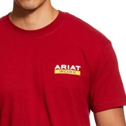 Ariat Rebar Shirt: Men's 10030302 Rio Red Rebar Cotton Strong Roughneck Graphic T-Shirt -Workingperson Deals Shirts Store 10030302 detail02