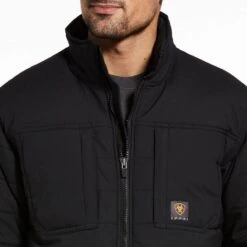 Ariat Rebar Jackets: Men's 10032975 Black Rebar Valiant Ripstop Insulated Jacket -Workingperson Deals Shirts Store 10032975 02