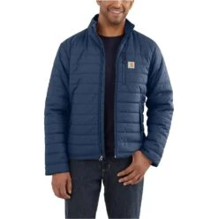 Carhartt Jacket: Men's 102208 476 Dark Blue Rain Defender Relaxed Fit Lightweight Insulated Jacket