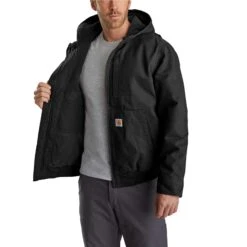 Carhartt Men's Jacket: 103371 001 Black Full Swing Armstrong Active Jacket -Workingperson Deals Shirts Store 1033710010.4