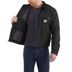 Carhartt Jackets: Men's 103828 BRN Brown Blanket Lined Relaxed Fit Detroit Jacket 8 Carhartt Jackets: Men's 103828 BRN Brown Blanket Lined Relaxed Fit Detroit Jacket -Workingperson Deals Shirts Store 103828blk avr 3