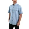 Carhartt Shirt: Men's 104369 CBL Blue Chambray Midweight Short Sleeve Button Down Shirt