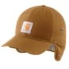 Carhartt Hats: Unisex 104880 BRN Brown Canvas Earflap Cap