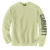 Carhartt Sweatshirts: Men's 104904 G68 Pastel Lime Crewneck Midweight Loose Fit Sleeve Graphic Sweatshirt