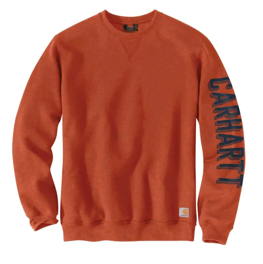 Carhartt Sweatshirts: Men's 104904 Q15 Jasper Heather Crewneck Midweight Loose Fit Sleeve Graphic Sweatshirt 1 Carhartt Sweatshirts: Men's 104904 Q15 Jasper Heather Crewneck Midweight Loose Fit Sleeve Graphic Sweatshirt