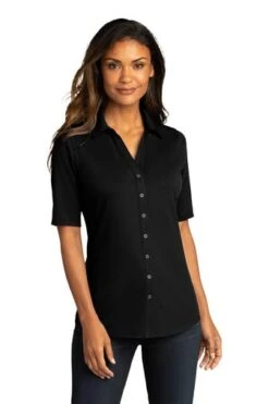 Port Authority Shirts: Women's LK682 BLK Black City Stretch Top