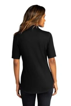 Port Authority Shirts: Women's LK682 BLK Black City Stretch Top -Workingperson Deals Shirts Store 10863 black 2 lk682blackmodelback 337w