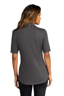 Port Authority Shirts: Women's LK682 GPH Graphite City Stretch Top -Workingperson Deals Shirts Store 10863 graphite 2 lk682graphitemodelback 337w