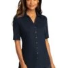 Port Authority Shirts: Women's LK682 RBN River Blue Navy City Stretch Top