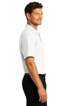 Port Authority Shirts: Men's K810 WHT White SuperPro React Polo Shirt -Workingperson Deals Shirts Store 10871 white 3 k810whitemodelside 337w