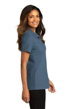 Port Authority Shirts: Women's LK810 RBLU Regatta Blue SuperPro React Polo Shirt -Workingperson Deals Shirts Store 10874 rgttablue 3 lk810rgttabluemodelside 337w
