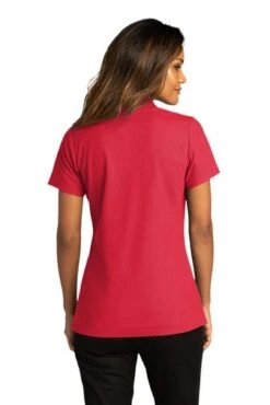 Port Authority Shirts: Women's LK810 RRD Rich Red SuperPro React Polo Shirt -Workingperson Deals Shirts Store 10874 richred 2 lk810richredmodelback 337w