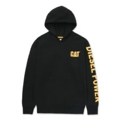 CAT Apparel Sweatshirts: Men's 1090036 10158 Black Diesel Power Hooded Sweatshirt