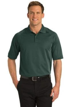 Port Authority Shirts: Men's K525 DGN Moisture-Wicking Dry Zone Dark Green Ottoman Polo Shirt