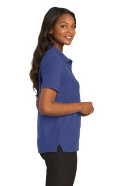 Port Authority Shirts: Women's Cotton Blend Polo Shirt L500 MTB -Workingperson Deals Shirts Store 1407 medblue 3 l500medbluemodelside2 337w