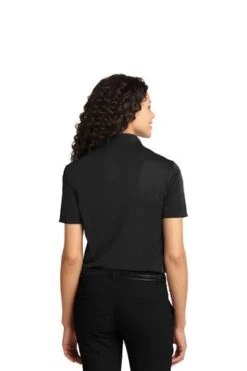 Port Authority Shirts: Women's L525 BLK Black Dry Zone Ottoman Polo -Workingperson Deals Shirts Store 1485 black 2 l525blackmodelback 337w