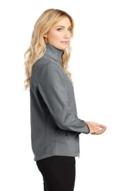 Port Authority Jackets: Women's L790 SMK Smoke Grey Chrome Glacier Soft Shell Jacket -Workingperson Deals Shirts Store 2280 smkgychrm 3 l790smkgychrmmodelside1 337w
