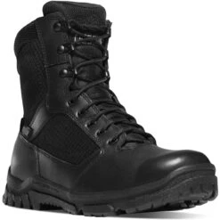 Danner Boots: Men's 23824 Black 8" Side-Zip Lookout Boots -Workingperson Deals Shirts Store 23824