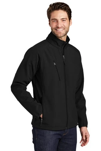 Port Authority Jackets: Men's J705 BLK Black Textured Soft Shell Jacket 2 Port Authority Jackets: Men's J705 BLK Black Textured Soft Shell Jacket - Image 2