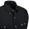 Wrangler Riggs Shirts: Men's Black 3W501 BK Long Sleeve Cotton Twill Work Shirt
