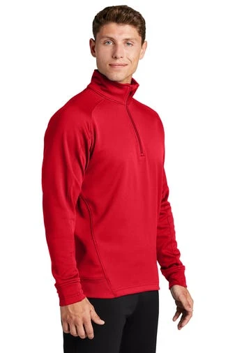 Sport-Tek Sweatshirts: Men's F247 RED True Red Tech Fleece 1/4-Zip Pullover 2 Sport-Tek Sweatshirts: Men's F247 RED True Red Tech Fleece 1/4-Zip Pullover - Image 2