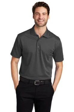 Port Authority Shirts: Men's K527 GS Grey Smoke Tech Pique Polo
