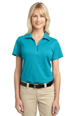 Port Authority Shirts: Women's L527 DTB Deep Teal Blue Ladies Tech Pique Polo