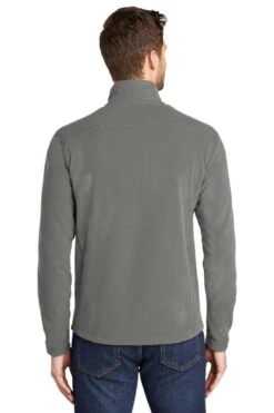 Port Authority Jackets: Men's F223 PG Pearl Grey Microfleece Jacket -Workingperson Deals Shirts Store 5087 pearlgrey 2 f223pearlgreymodelback3 1200w
