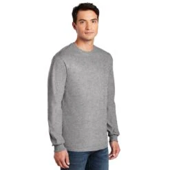 Gildan Shirt: Men's 5400 SG Sport Grey Heavy Cotton Long Sleeve