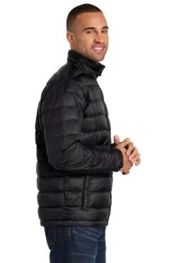 Port Authority Jackets: Men's J323 BLK Black Down Jacket -Workingperson Deals Shirts Store 5549 black 3 j323blackmodelside2 337w