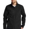 Eddie Bauer Jackets: Men's EB532 BLK Black Shaded Crosshatch Soft Shell Jacket