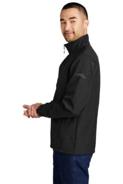 Eddie Bauer Jackets: Men's EB532 BLK Black Shaded Crosshatch Soft Shell Jacket 7 Eddie Bauer Jackets: Men's EB532 BLK Black Shaded Crosshatch Soft Shell Jacket -Workingperson Deals Shirts Store 5566 black 3 eb532blackmodelside2 337w