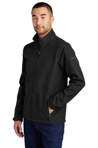 Eddie Bauer Jackets: Men's EB532 BLK Black Shaded Crosshatch Soft Shell Jacket 2 Eddie Bauer Jackets: Men's EB532 BLK Black Shaded Crosshatch Soft Shell Jacket - Image 2