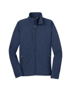 Eddie Bauer Jackets: Men's EB532 BLU Blue Shaded Crosshatch Soft Shell Jacket -Workingperson Deals Shirts Store 5566 blue 5 eb532blueflatfront 337w