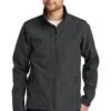 Eddie Bauer Jackets: Men's EB532 GRY Grey Shaded Crosshatch Soft Shell Jacket