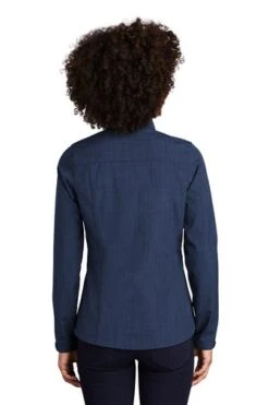 Eddie Bauer Jacket: Women's EB533 BLU Blue Shaded Crosshatch Soft Shell Jacket 8 Eddie Bauer Jacket: Women's EB533 BLU Blue Shaded Crosshatch Soft Shell Jacket -Workingperson Deals Shirts Store 5567 blue 2 eb533bluemodelback1 337w