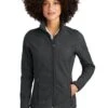 Eddie Bauer Jacket: Women's EB533 BLK Black Shaded Crosshatch Soft Shell Jacket