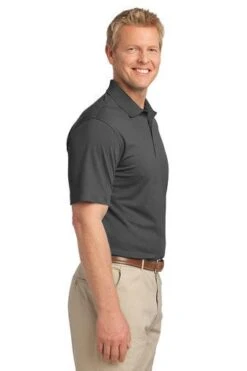 Port Authority Shirts: Men's TLK527 GS Grey Smoke Tall Tech Pique Polo -Workingperson Deals Shirts Store 5627 greysmoke 3 tlk527greysmokemodelside 337w