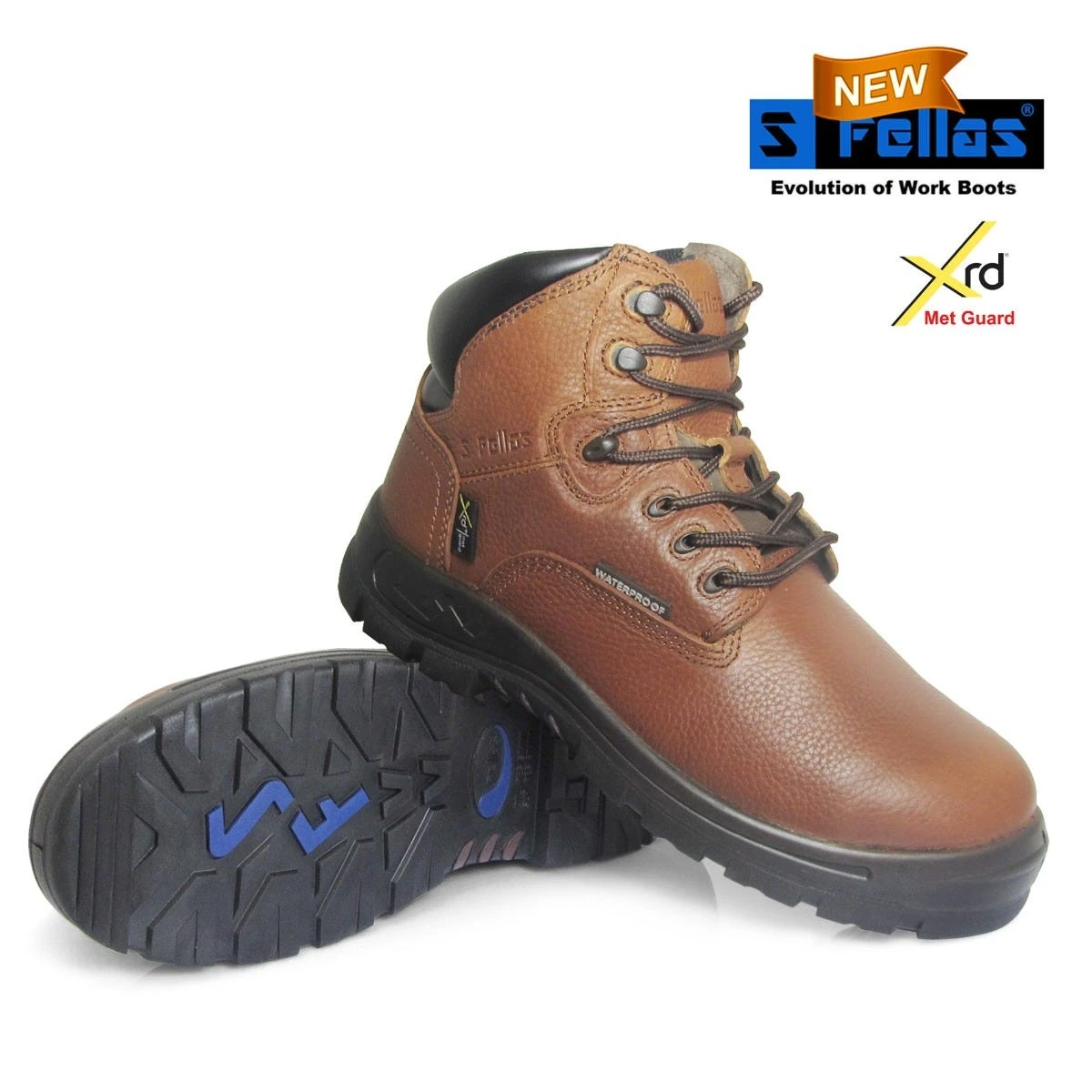 Genuine Grip Boots: Men's 6071 Brown Composite Toe Poseidon Metatarsal Guard EH Work Boot 2 Genuine Grip Boots: Men's 6071 Brown Composite Toe Poseidon Metatarsal Guard EH Work Boot - Image 2