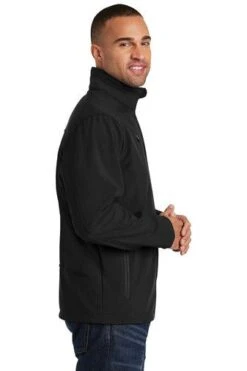 Port Authority Jackets: Men's J324 BLK Black Welded Soft Shell Water Resistant Jacket -Workingperson Deals Shirts Store 6321 black 3 j324blackmodelside2 337w