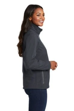 Port Authority Jackets: Women's L324 GRY Battleship Grey Welded Soft Shell Jacket -Workingperson Deals Shirts Store 6322 batlshpgrey 3 l324batlshpgreymodelside2 337w