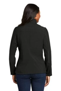 Port Authority Jackets: Women's L324 BLK Black Welded Soft Shell Jacket -Workingperson Deals Shirts Store 6322 black 2 l324blackmodelback2 337w