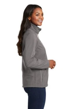 Port Authority Jackets: Women's L324 DSMK Deep Smoke Welded Soft Shell Jacket -Workingperson Deals Shirts Store 6322 deepsmoke 3 l324deepsmokemodelside2 337w