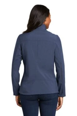 Port Authority Jackets: Women's L324 NVY Dress Blue Navy Welded Soft Shell Jacket -Workingperson Deals Shirts Store 6322 dressbluenvy 2 l324dressbluenvymodelback2 337w