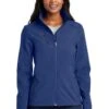 Port Authority Jackets: Women's L324 EBLU Estate Blue Navy Welded Soft Shell Jacket