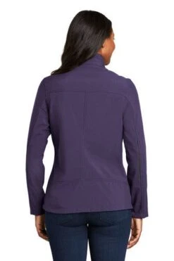 Port Authority Jackets: Women's L324 PURP Posh Purple Welded Soft Shell Jacket -Workingperson Deals Shirts Store 6322 poshpurple 2 l324poshpurplemodelback2 337w